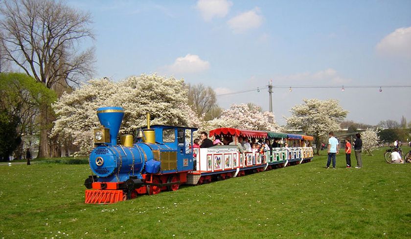 Rhein park and childrens train with a railway photo 1