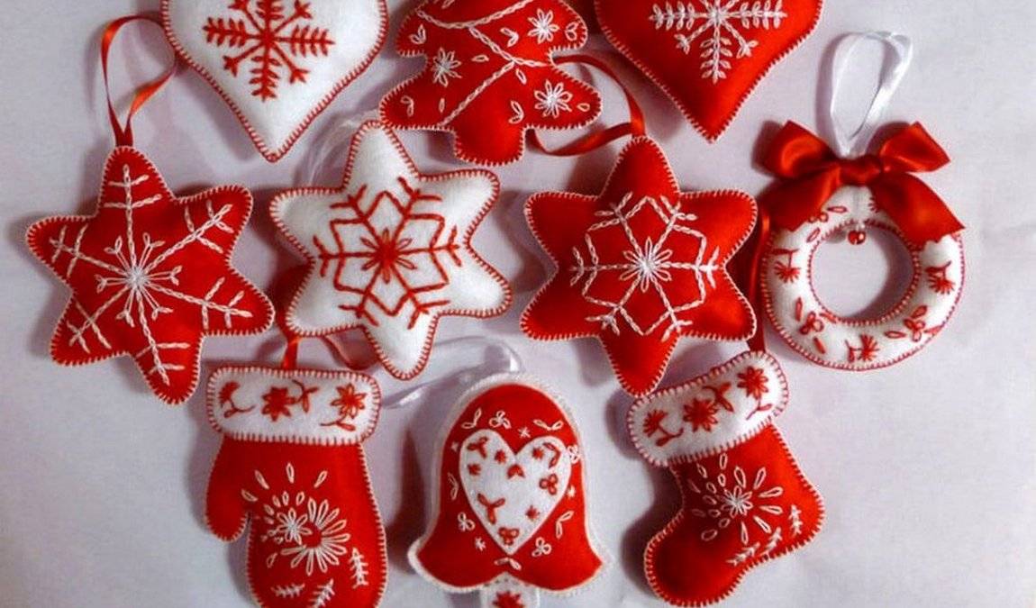 Новогодние игрушки своими руками: елочные игрушки из фетра